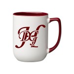 Promotional 17 oz. Burgundy In and Handle / White Out Arlen Mug