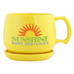 Customized 12 Oz. NatureAd Corn Mug Souper and Coaster/ Lid Set