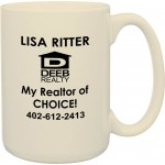 15 Oz. El Grande Colored Ceramic Mug with Logo
