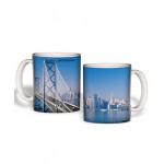 White Mug (15 Oz., San Francisco Skyline Mug Sublimated) with Logo
