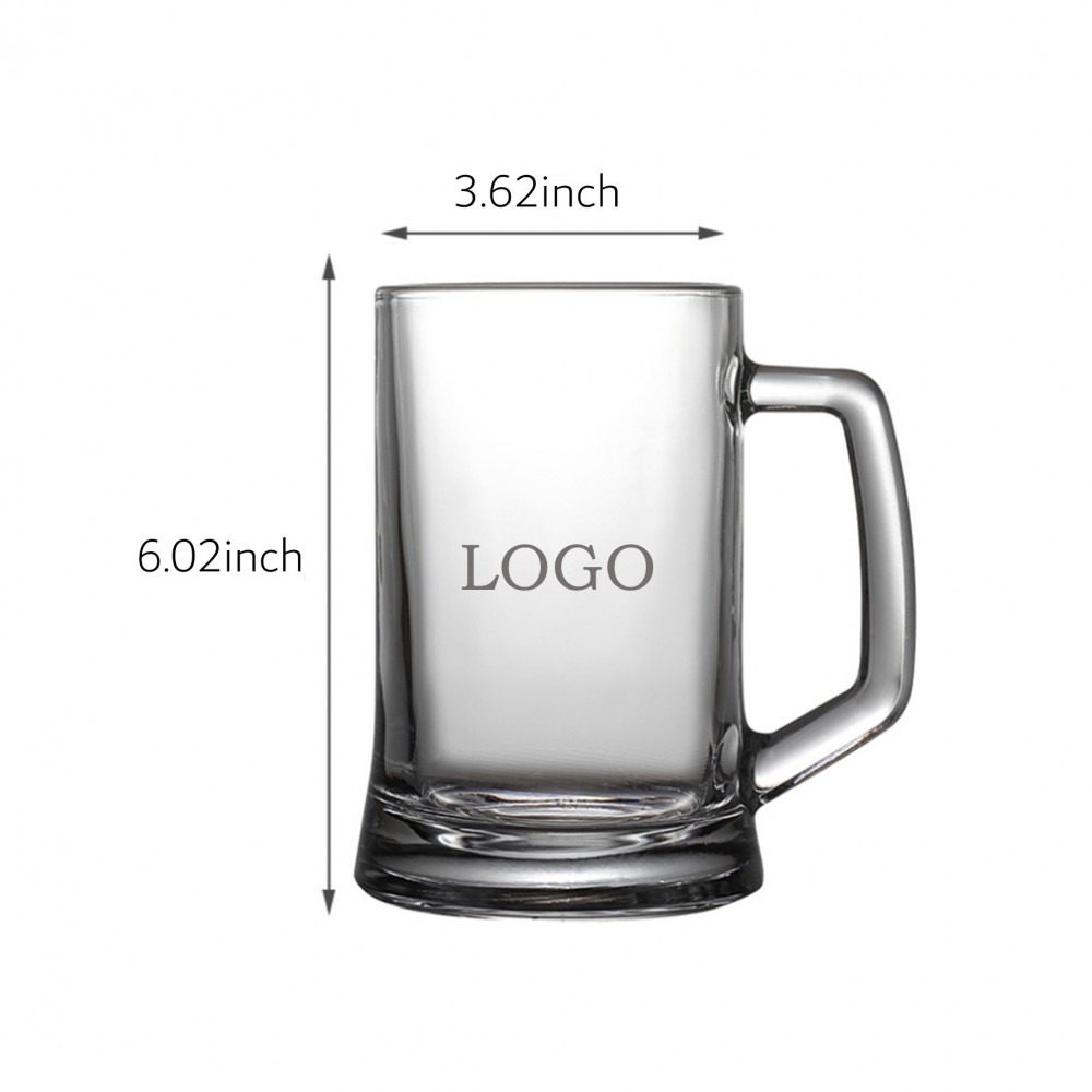 650ML Beer Mugs Custom Glass Cups with Handle with Logo