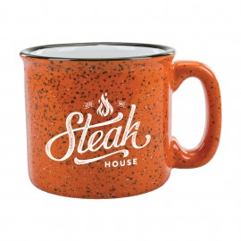 Logo Branded 15 oz. Orange Out White In Campfire Mug