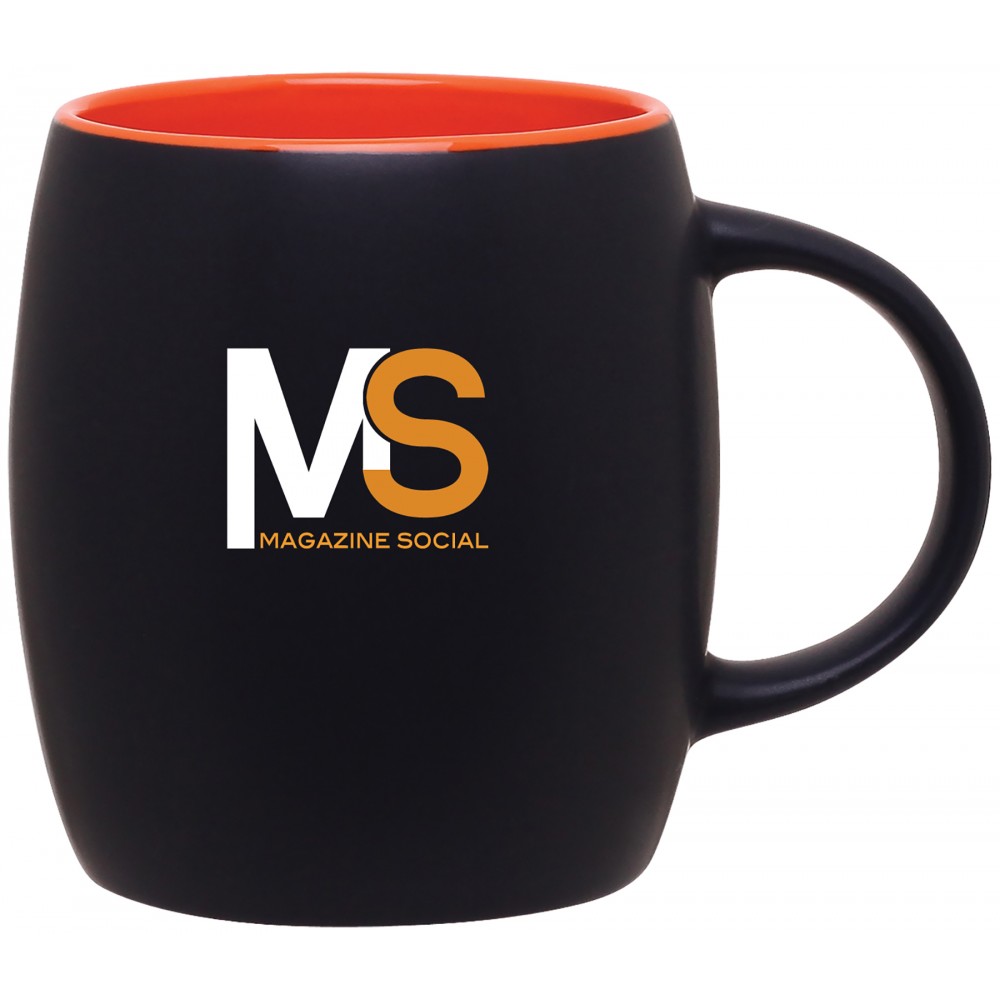 14oz Joe Mug (Matte Black & Orange) Logo Printed 14oz Joe Mug (Matte Black & Orange) Logo Printed