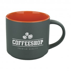 16 oz. Orange In Satin Gray Out Norwich Mug with Logo