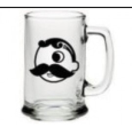 15 oz. Handled Glass Mug with Logo