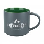 16 oz. Green In Satin Gray Out Norwich Mug with Logo