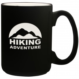 Black Two-Tone Paul Bunyan Mug (15 Oz., White Inside) with Logo