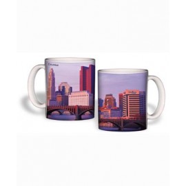 Custom White Mug (15 Oz., Columbus Skyline Mug Sublimated)