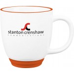 Customized 14 Oz. Heartland Bistro Ceramic Mug w/Orange Trimmed