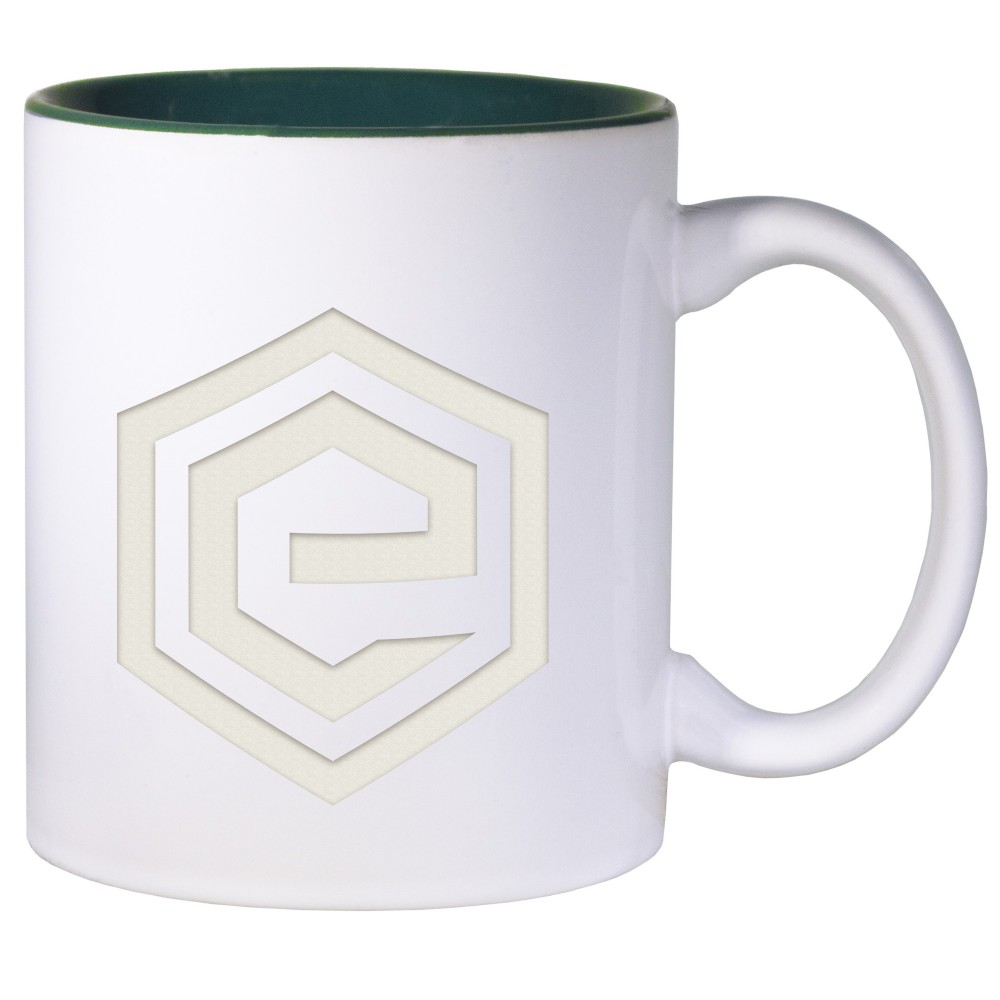 Custom Branded Green & White Two-Tone Mug (12 Oz.) Custom Branded Green & White Two-Tone Mug (12 Oz.)