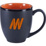 Logo Branded 16 Oz. Bistro Black Matte Mug w/Color Interior