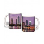 White Mug (15 Oz., Tampa Skyline Mug Sublimated) with Logo