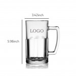 Logo Branded 600ML Beer Mugs Glass Cups with Handle