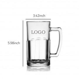 Logo Branded 600ML Beer Mugs Glass Cups with Handle