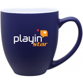 15 oz Bistro (Matte Cobalt/Glossy White) with Logo
