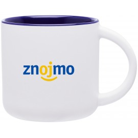 14 oz Minolo (Matte White/Cobalt Blue) with Logo
