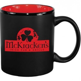 11 oz. Red In / Matte Black Out Hilo C Handle Mug with Logo