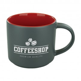 Custom 16 oz. Red In Satin Gray Out Norwich Mug