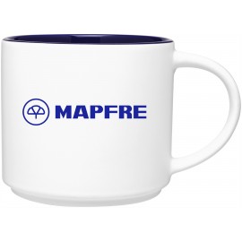 16 oz Monaco (Matte White/Cobalt Blue) with Logo
