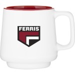12 oz Windsor (Matte White & Glossy Red) with Logo