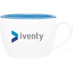 Logo Printed 18oz Bolzano Mug (Matte White & Glossy Sky Blue)