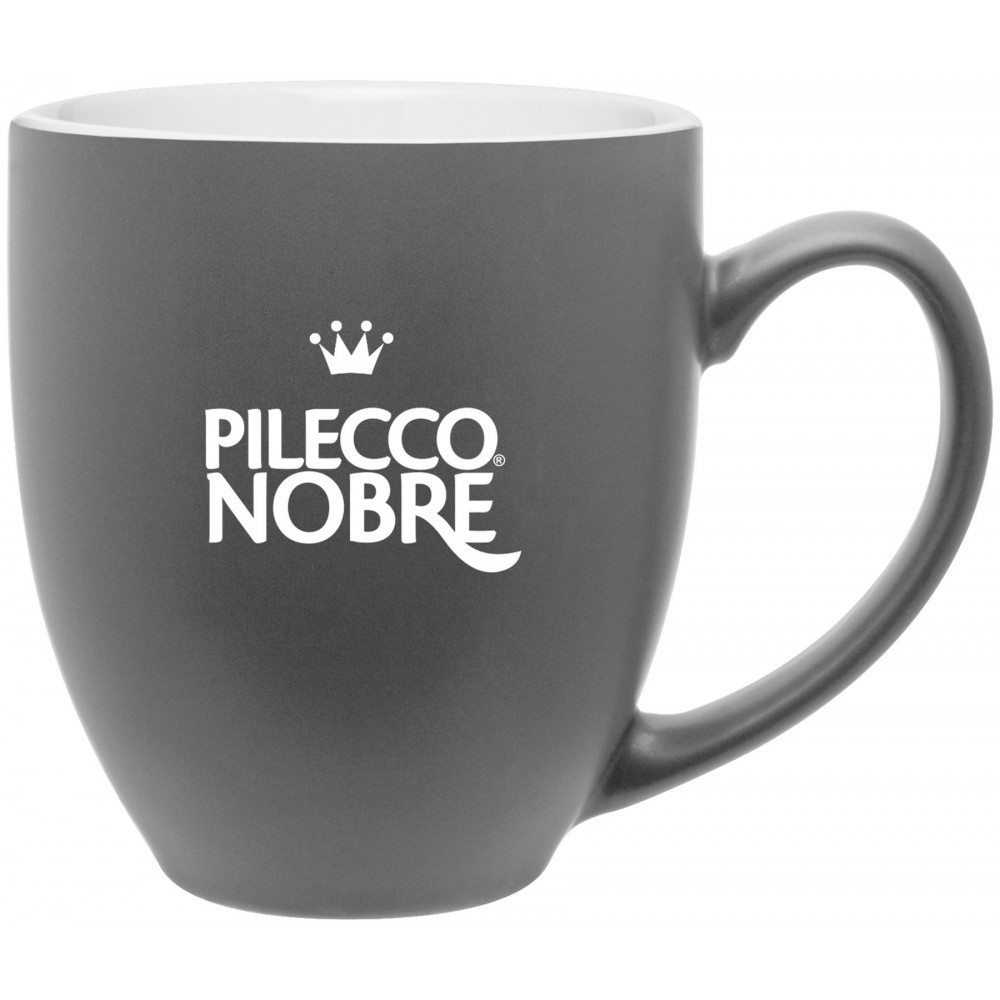 Logo Printed 15oz Bistro Mug (Matte Gray & Glossy White) Logo Printed 15oz Bistro Mug (Matte Gray & Glossy White)