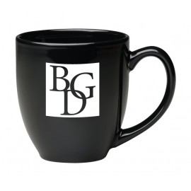 16 oz. Black Bistro Mug with Logo