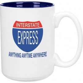 Custom 15 Oz. Contempo El Grande Ceramic Mug w/Contrast Interior