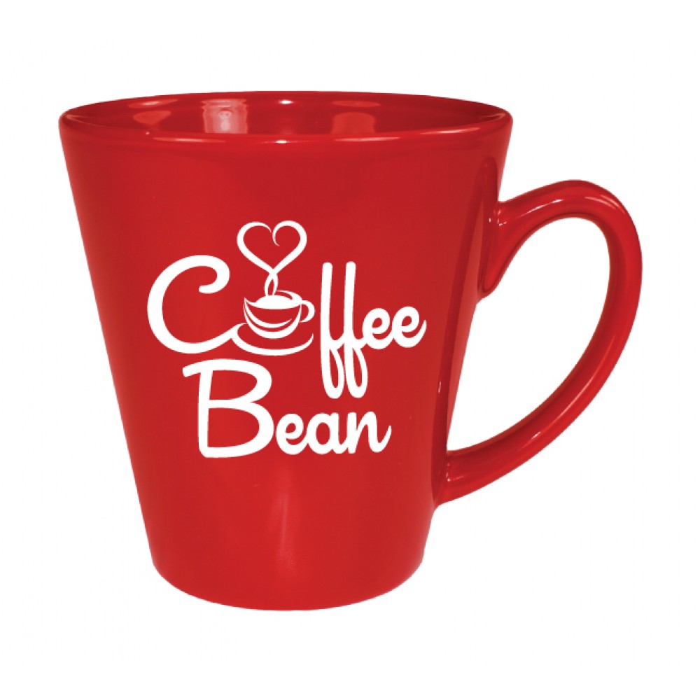 Personalized 12 oz. Red Caf Latte Mug