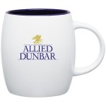 Logo Printed 14oz Joe Mug (Matte White & Cobalt Blue)