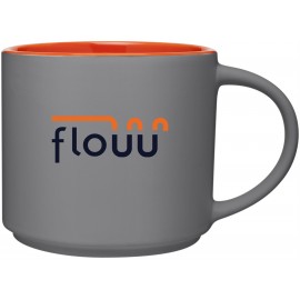 16 oz Monaco (Matte Storm Gray/Orange) with Logo