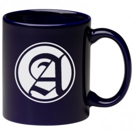 11 oz. Cobalt Blue C Handle Mug with Logo