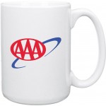15 Oz. El Grande White Ceramic Mug with Logo