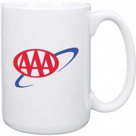 15 Oz. El Grande White Ceramic Mug with Logo
