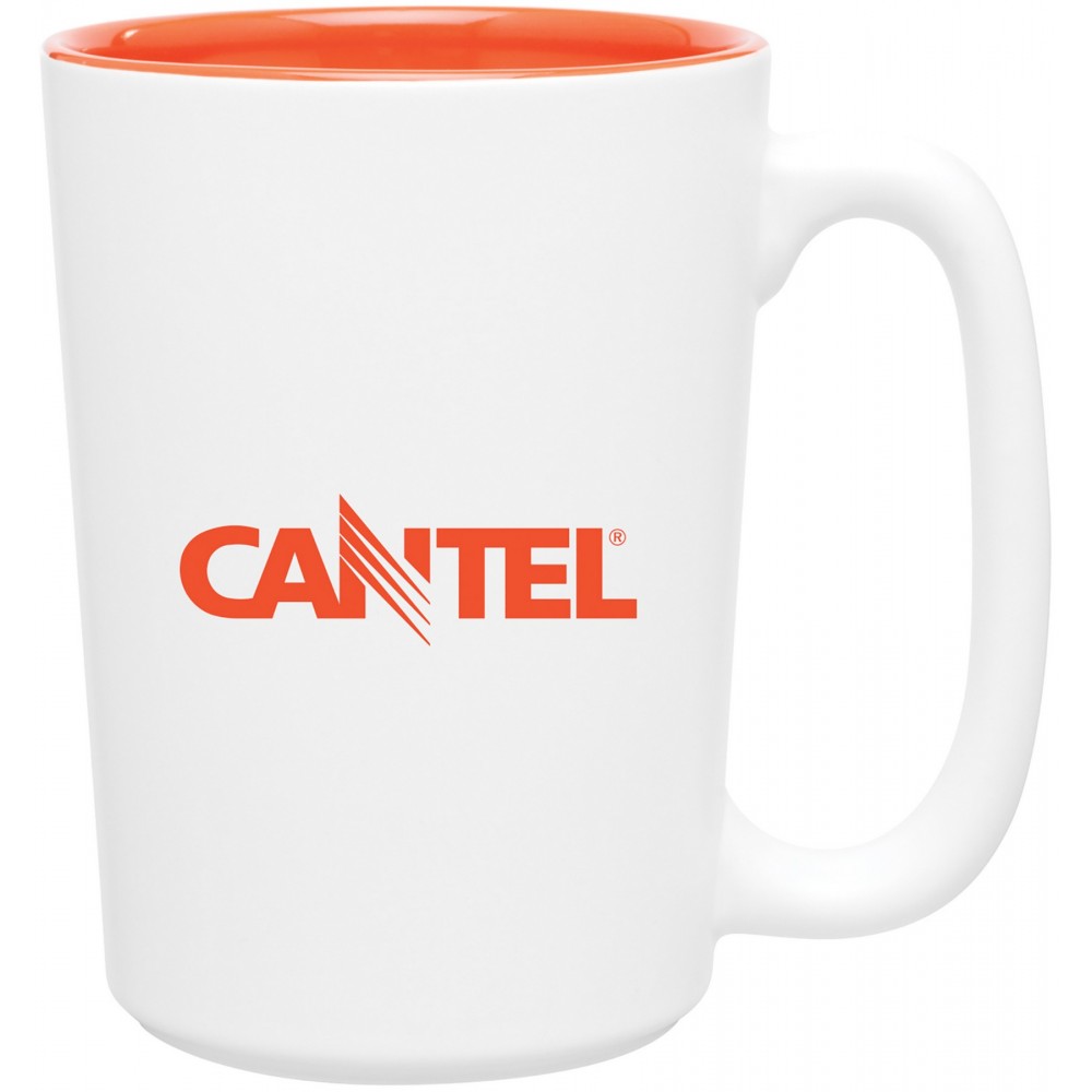Custom Imprinted 12oz Rocca Mug (Matte White & Glossy Orange) Custom Imprinted 12oz Rocca Mug (Matte White & Glossy Orange)
