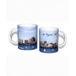 White Mug (15 Oz., Boston Skyline Mug Sublimated) with Logo