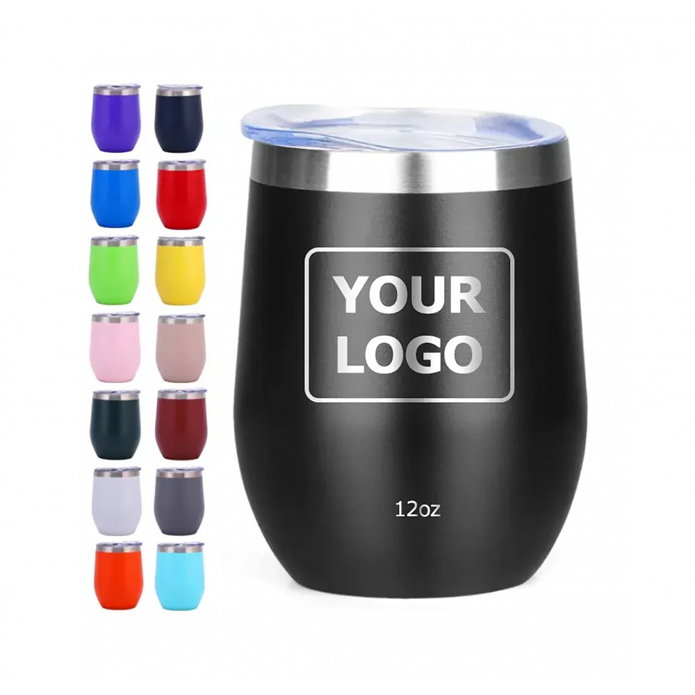Custom 12 oz Insulated Wine Cup with Lid Custom 12 oz Insulated Wine Cup with Lid