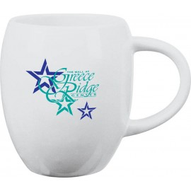 16 Oz. New York Barrel White Ceramic Mug with Logo