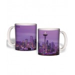 White Mug (15 Oz., Seattle Night Skyline Mug Sublimated) with Logo