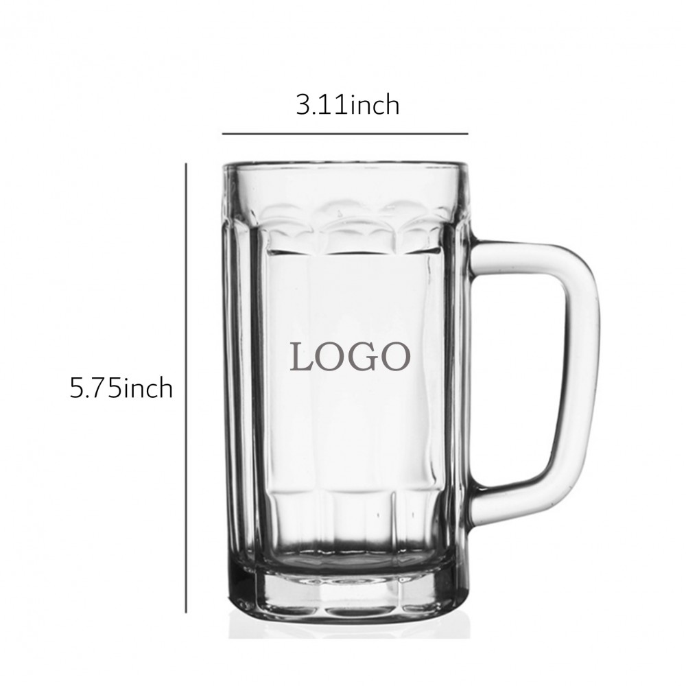 Personalized 465ML Beer Mugs Custom Glass Cups with Handle