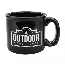 Logo Branded 15 oz. Solid Black Campfire Mug