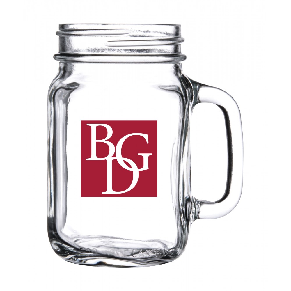 16.5 oz. Handled Drinking Glass Jar Custom Imprinted 16.5 oz. Handled Drinking Glass Jar Custom Imprinted