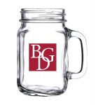 16.5 oz. Handled Drinking Glass Jar Custom Imprinted