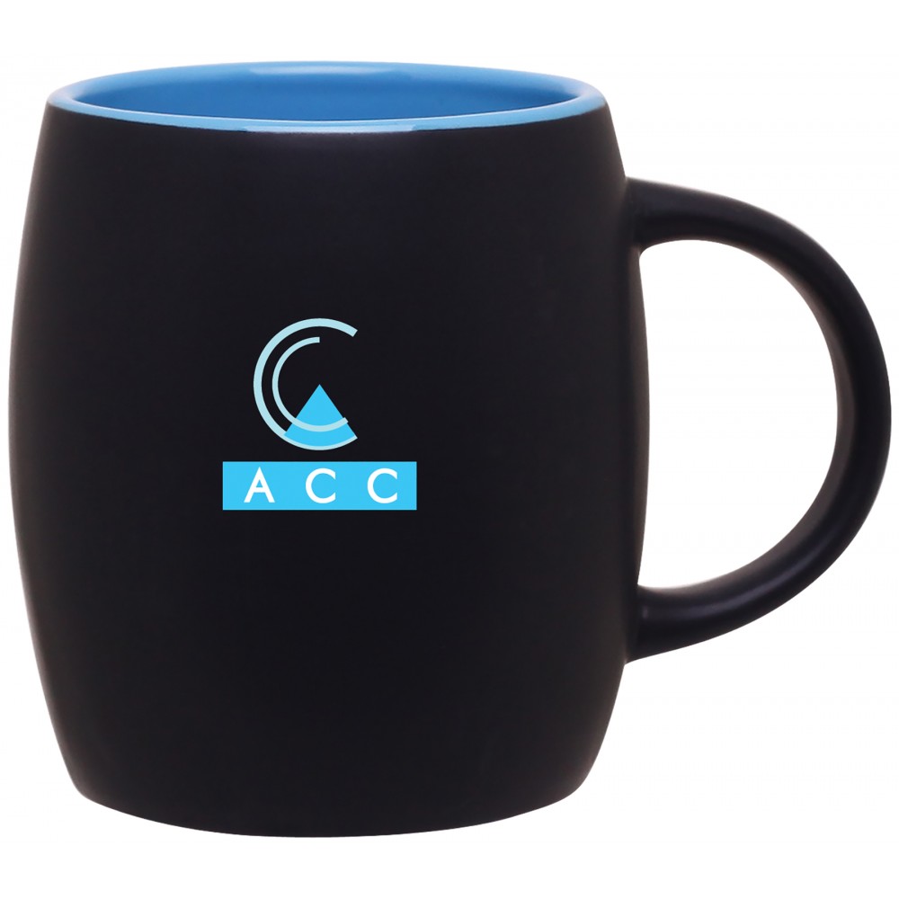 Logo Printed 14oz Joe Mug (Matte Black & Sky Blue) Logo Printed 14oz Joe Mug (Matte Black & Sky Blue)