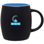 Logo Printed 14oz Joe Mug (Matte Black & Sky Blue)