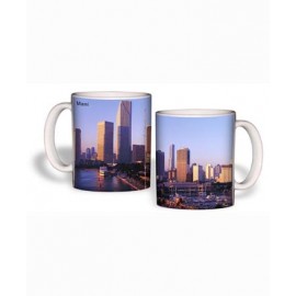 Logo Branded White Mug (15 Oz., Miami Skyline Mug Sublimated)