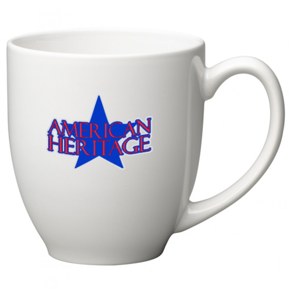 Logo Printed 16 oz. White Bistro Mug Logo Printed 16 oz. White Bistro Mug
