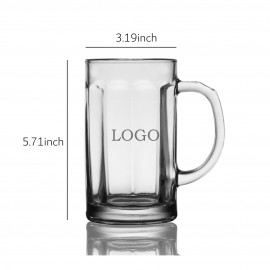 500ML Beer Mugs Glass Cups with Handle with Logo