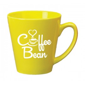 12 oz. Lemon Yellow Caf Latte Mug with Logo
