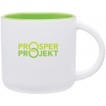 14 oz Minolo (Matte White & Lime) with Logo